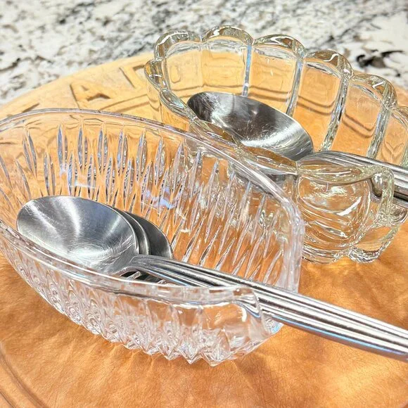 3 Vintage Spooners, One Glass & One Crystal and Antique Higbee - Paneled Thistle - Picture 7 of 17